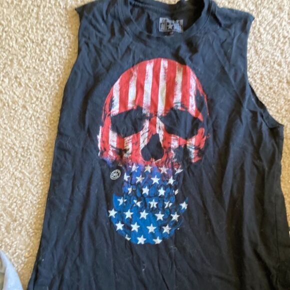 Bundle Two Womens Black and White Patriotic Converse Skull Tshirts - Picture 4 of 4